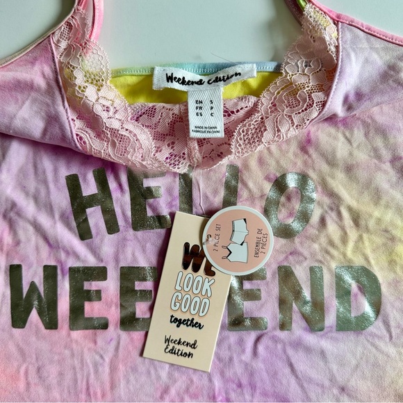 Colorful Tie-Dye Shorts Pajama Set, Women’s Size: Small - Picture 4 of 9